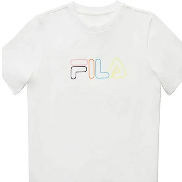 Fila Logo Tee | White Crewneck | Short Sleeve | XS | NWT | Sporty-Clean Classic - Picture 3 of 3